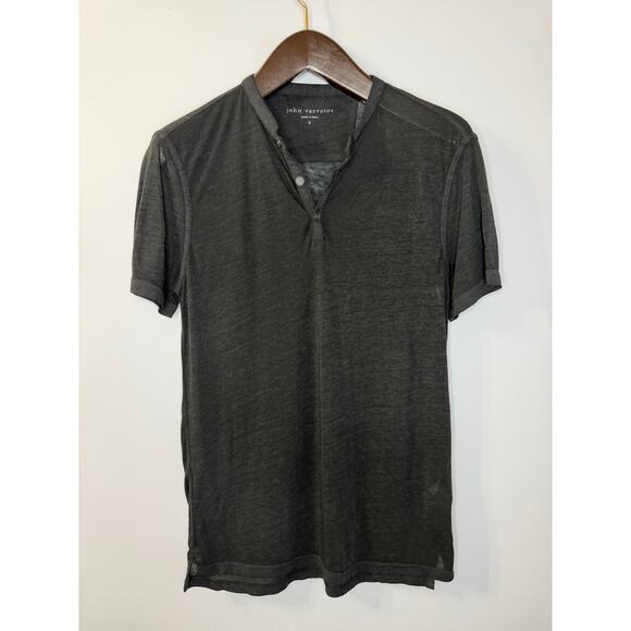 John Varvatos Duke Henley TShirt Short Sleeve Lightweight Preppy Men's S - Picture 1 of 9
